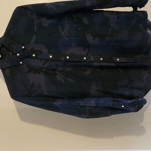 Ralph Lauren Men's XL Navy Camouflage Button Down Shirt